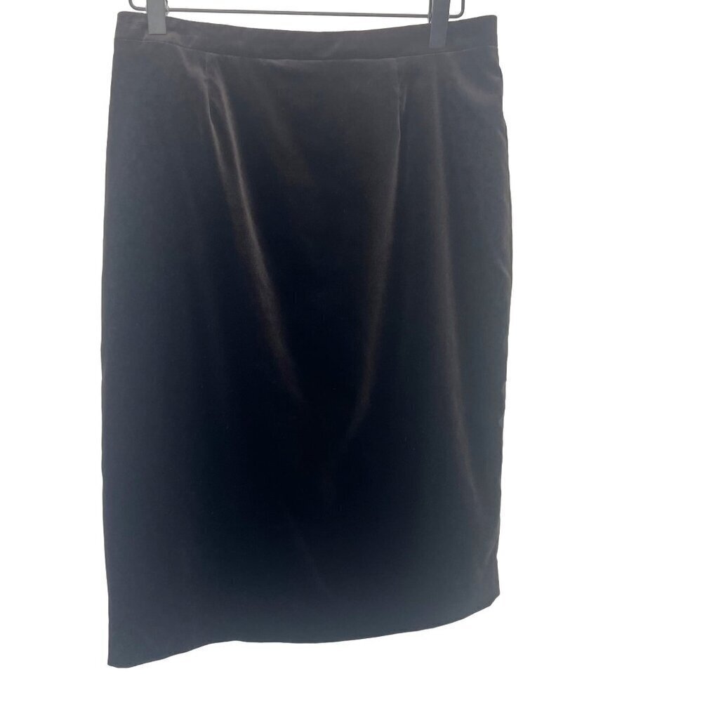 St. John Velvet Velour Pencil Skirt Brown Color Ladies Size 4 Evening Wedding